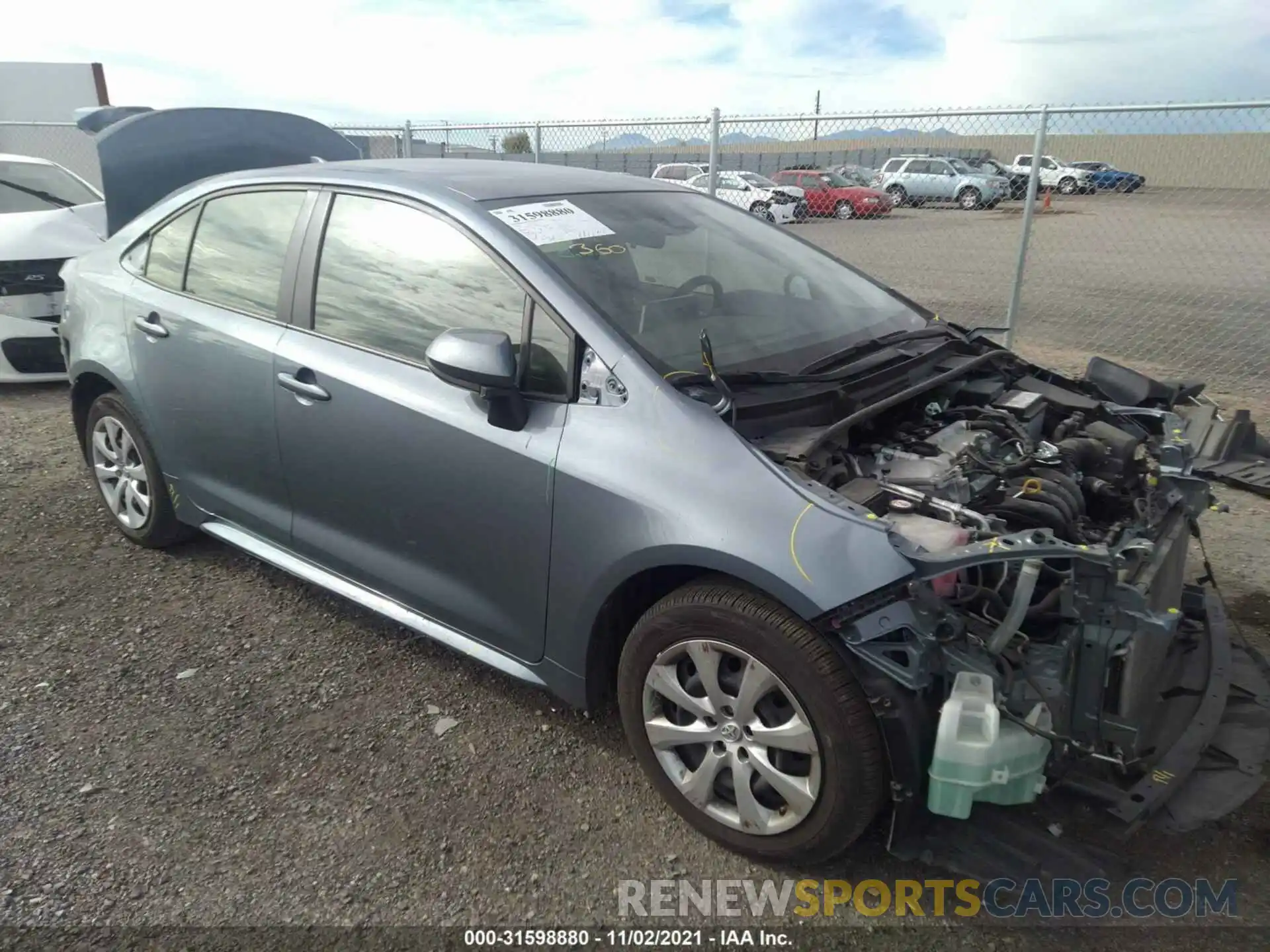 1 Photograph of a damaged car JTDEPRAE9LJ086813 TOYOTA COROLLA 2020