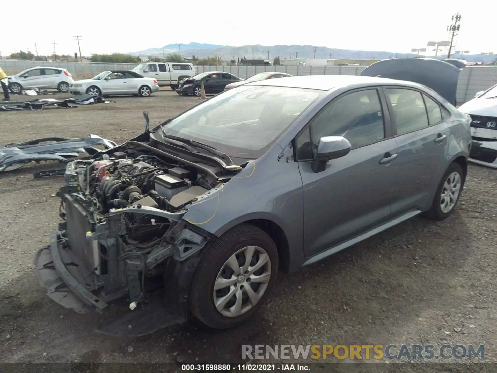 2 Photograph of a damaged car JTDEPRAE9LJ086813 TOYOTA COROLLA 2020