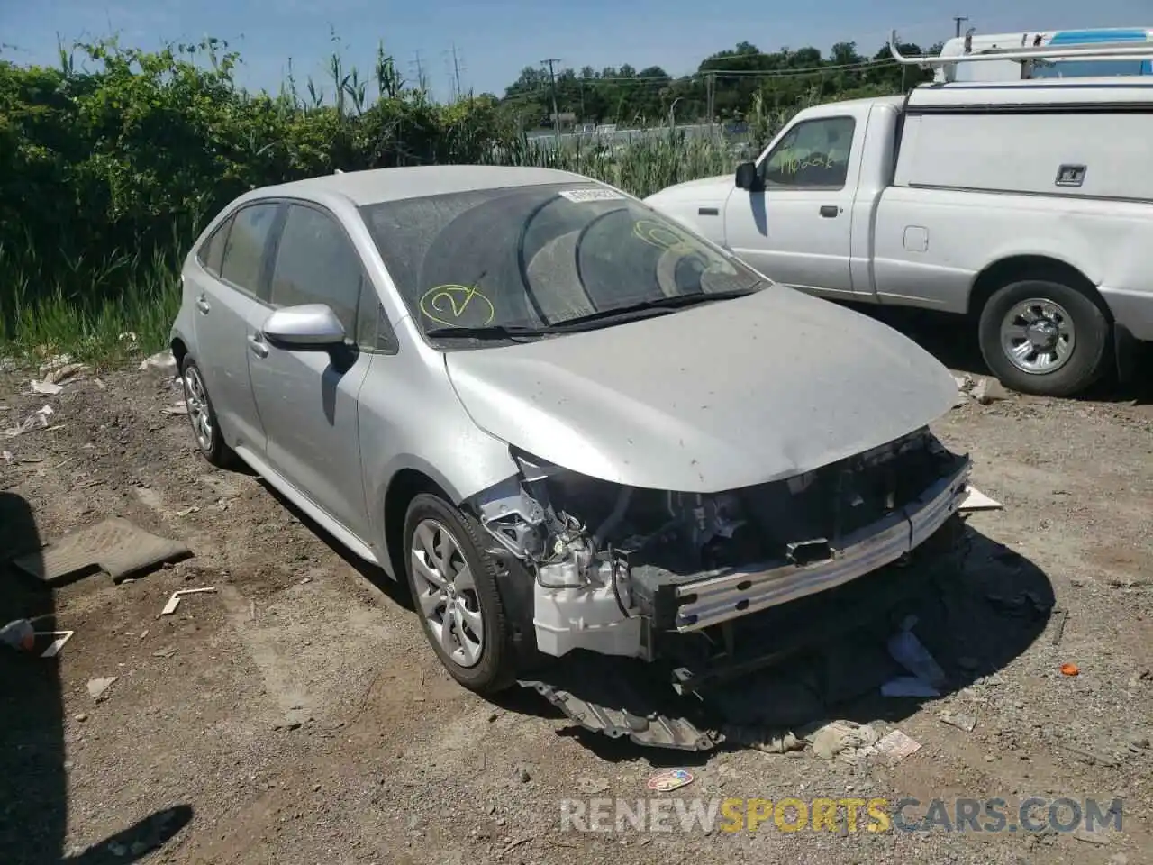 1 Photograph of a damaged car JTDEPRAE9LJ092823 TOYOTA COROLLA 2020