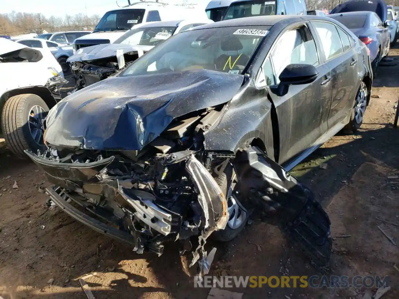 2 Photograph of a damaged car JTDEPRAE9LJ093504 TOYOTA COROLLA 2020