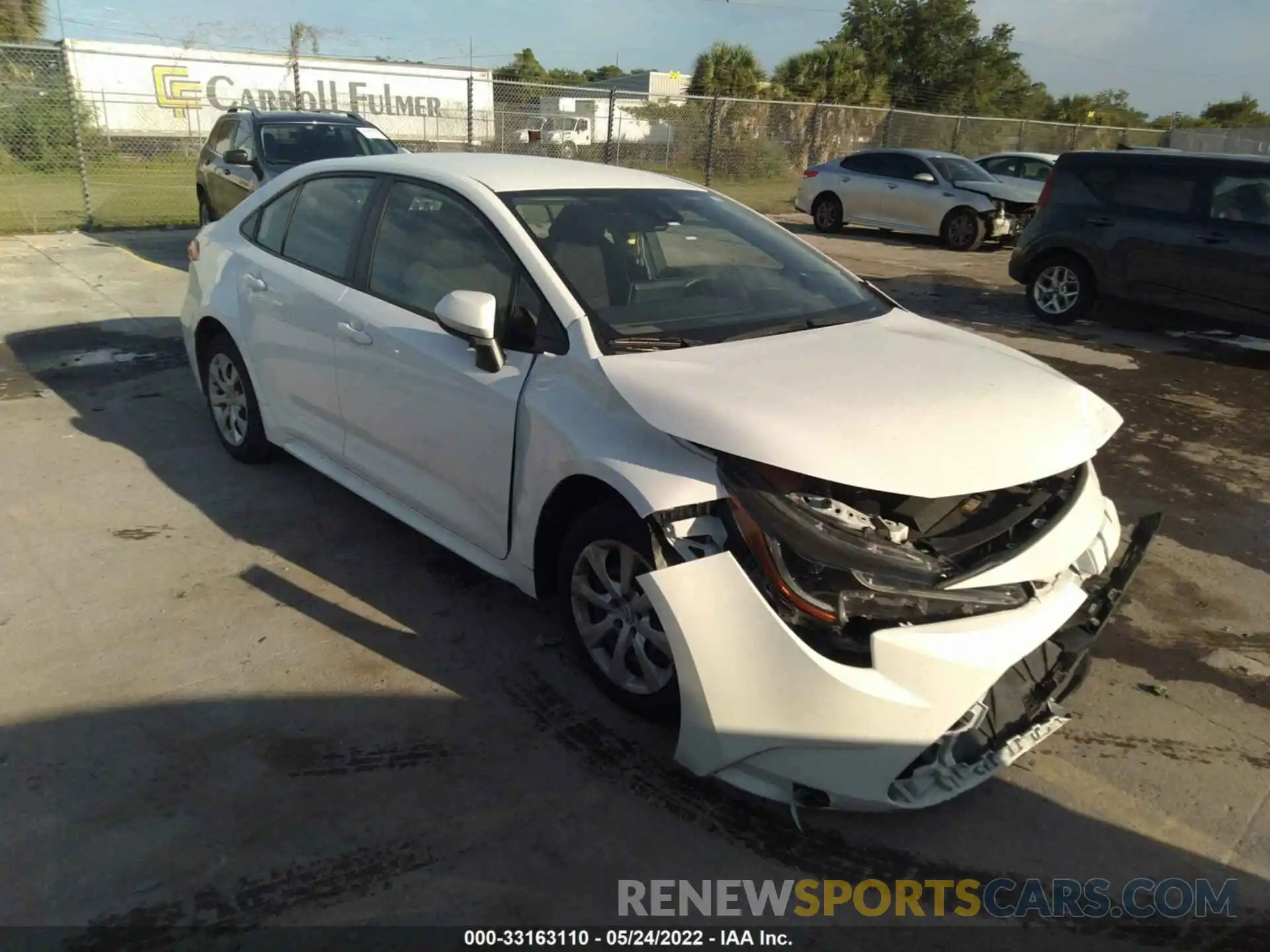 1 Photograph of a damaged car JTDEPRAE9LJ095639 TOYOTA COROLLA 2020