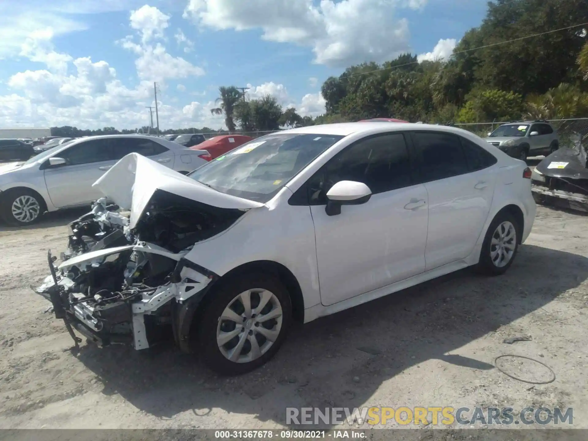 2 Photograph of a damaged car JTDEPRAE9LJ098198 TOYOTA COROLLA 2020