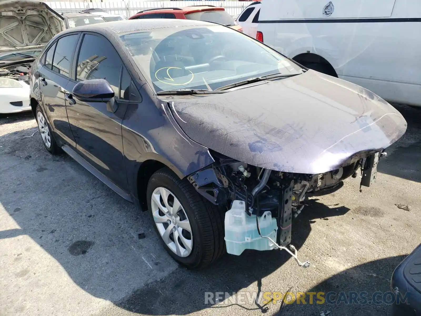 1 Photograph of a damaged car JTDEPRAE9LJ098525 TOYOTA COROLLA 2020