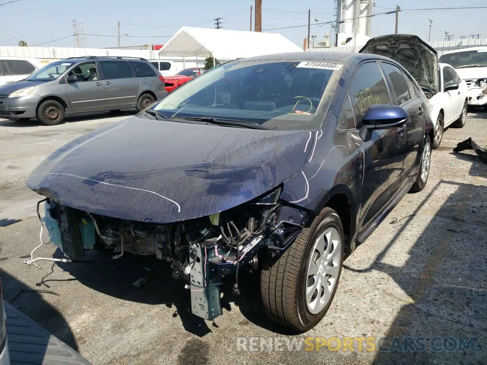 2 Photograph of a damaged car JTDEPRAE9LJ098525 TOYOTA COROLLA 2020