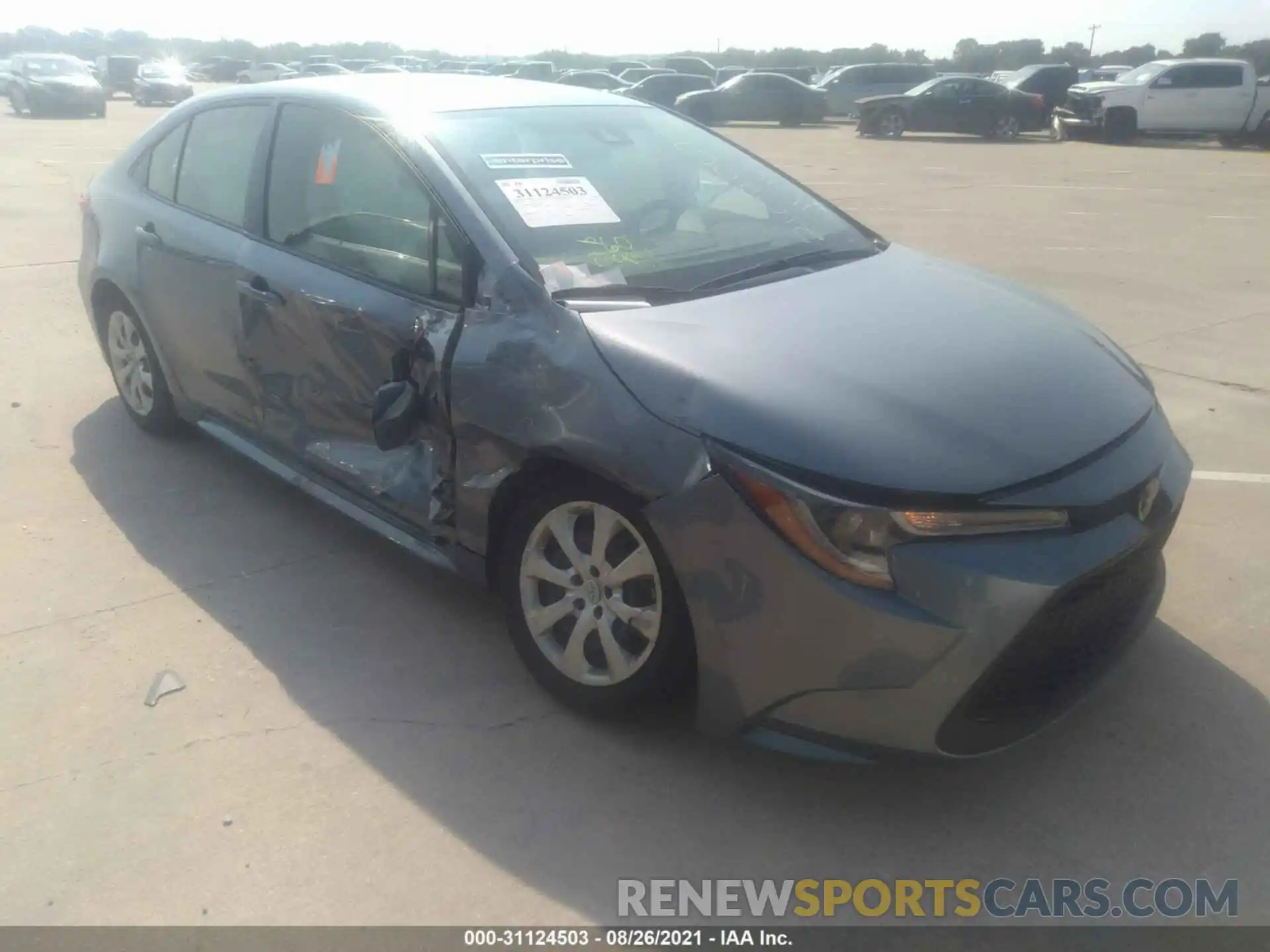 1 Photograph of a damaged car JTDEPRAE9LJ099030 TOYOTA COROLLA 2020