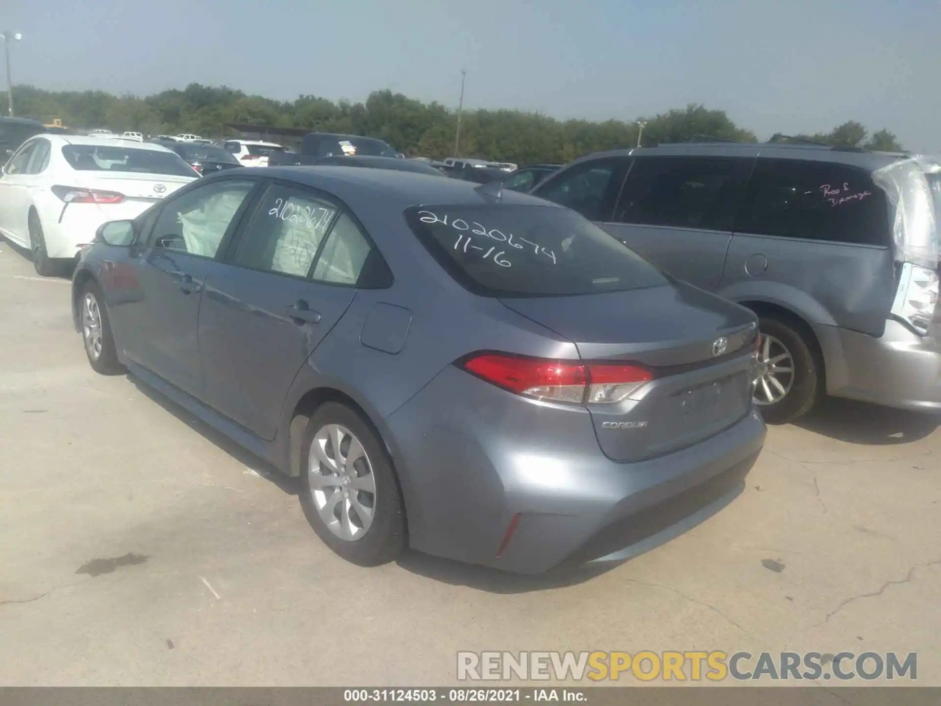 3 Photograph of a damaged car JTDEPRAE9LJ099030 TOYOTA COROLLA 2020