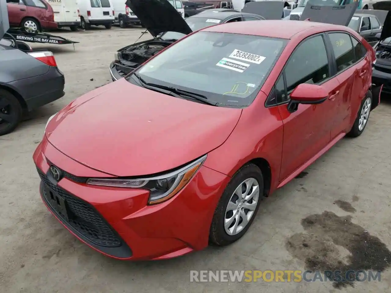 2 Photograph of a damaged car JTDEPRAE9LJ100449 TOYOTA COROLLA 2020