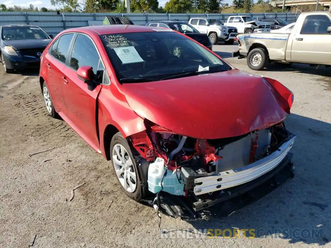 1 Photograph of a damaged car JTDEPRAE9LJ101570 TOYOTA COROLLA 2020