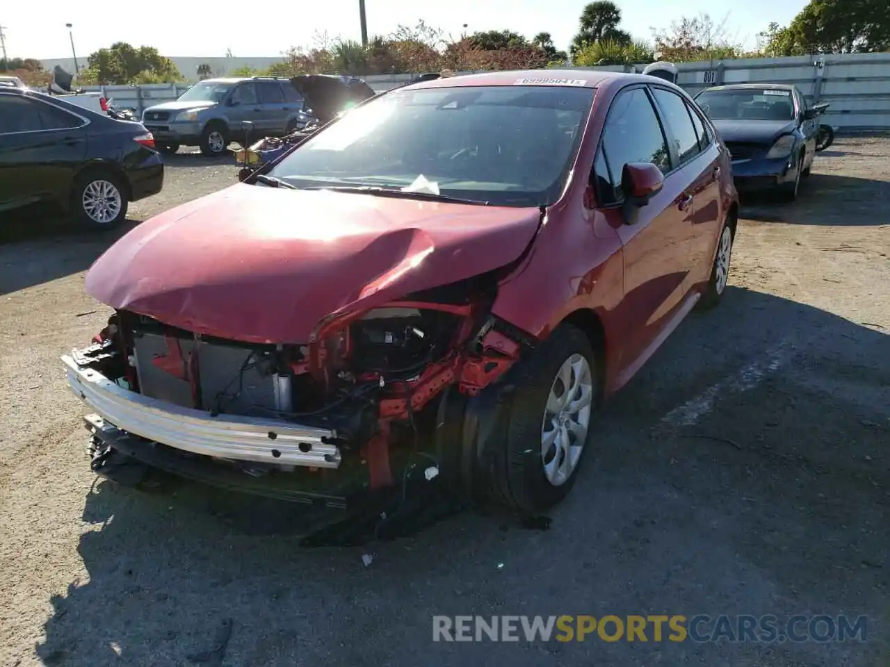 2 Photograph of a damaged car JTDEPRAE9LJ101570 TOYOTA COROLLA 2020