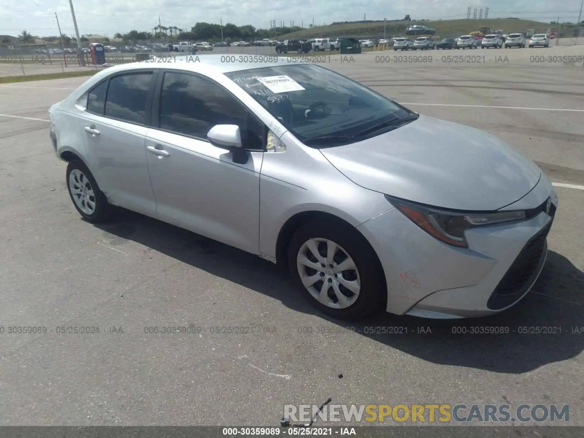 1 Photograph of a damaged car JTDEPRAE9LJ102105 TOYOTA COROLLA 2020