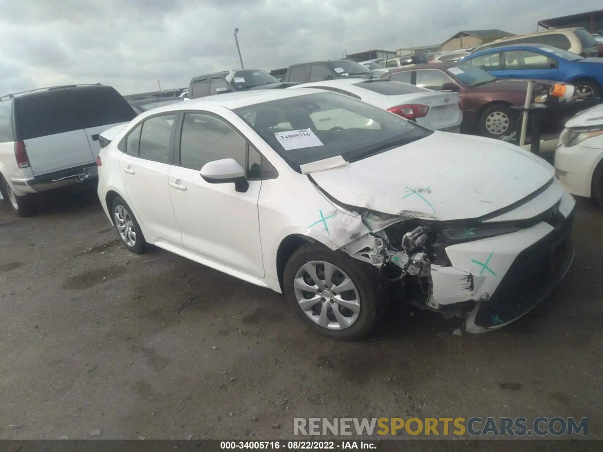 1 Photograph of a damaged car JTDEPRAE9LJ102914 TOYOTA COROLLA 2020