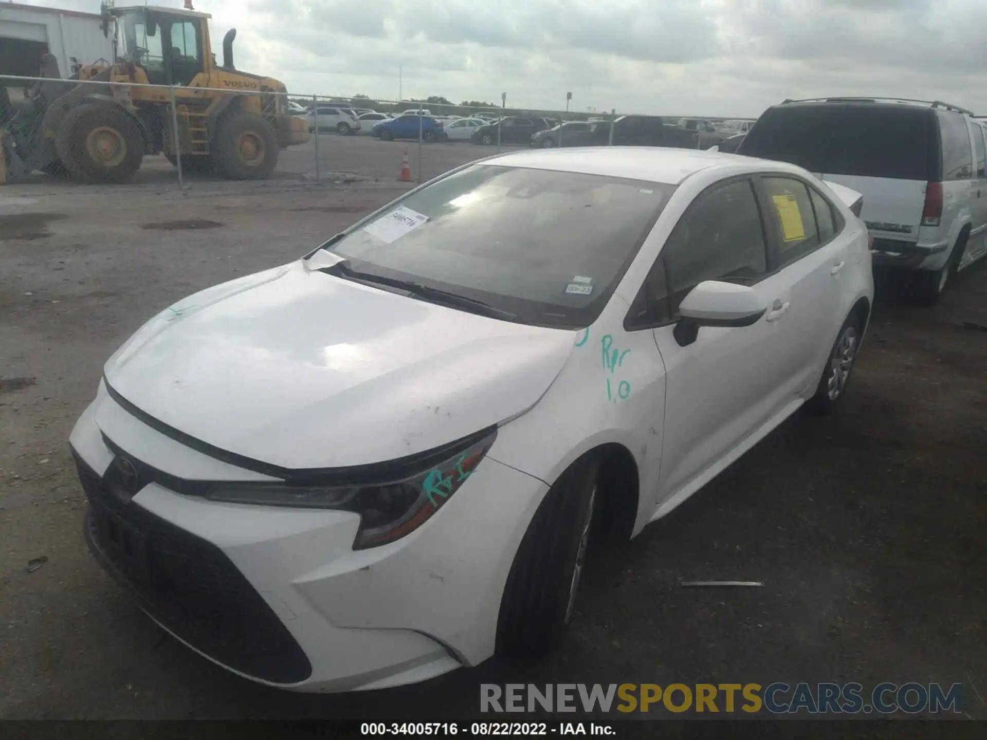 2 Photograph of a damaged car JTDEPRAE9LJ102914 TOYOTA COROLLA 2020