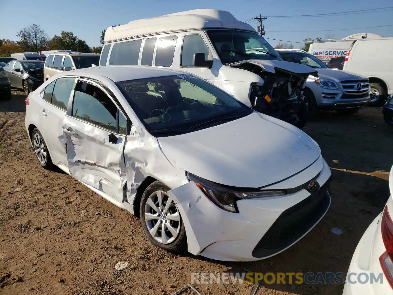 1 Photograph of a damaged car JTDEPRAE9LJ103691 TOYOTA COROLLA 2020