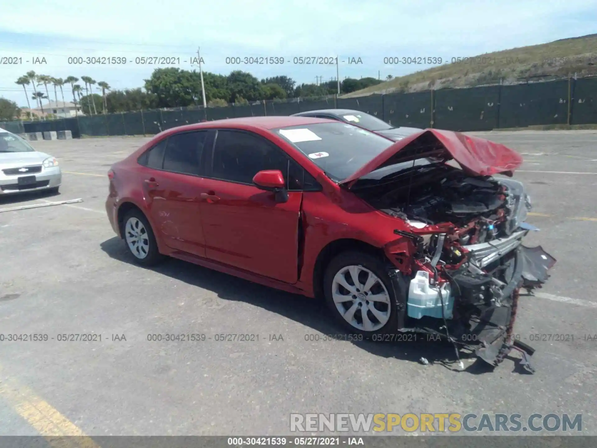 1 Photograph of a damaged car JTDEPRAE9LJ104209 TOYOTA COROLLA 2020