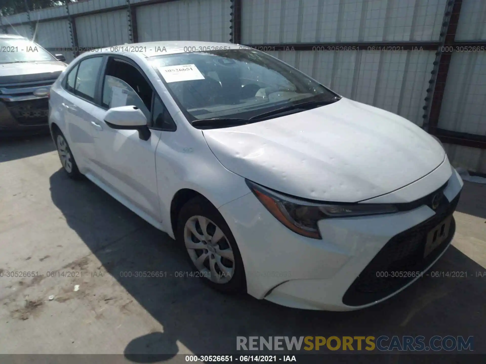 1 Photograph of a damaged car JTDEPRAE9LJ104338 TOYOTA COROLLA 2020