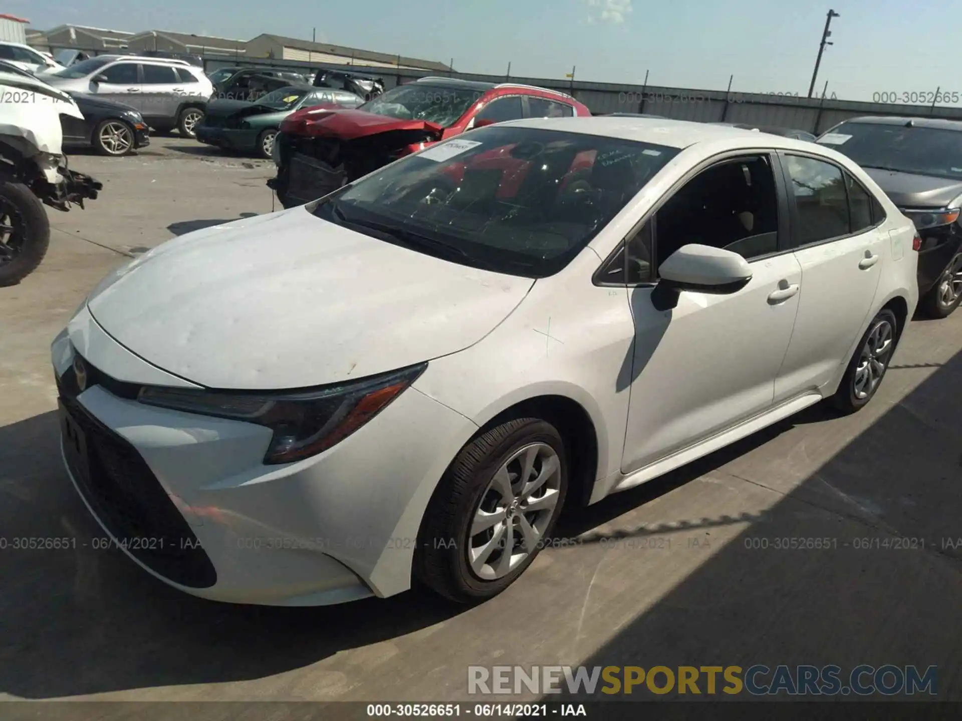 2 Photograph of a damaged car JTDEPRAE9LJ104338 TOYOTA COROLLA 2020