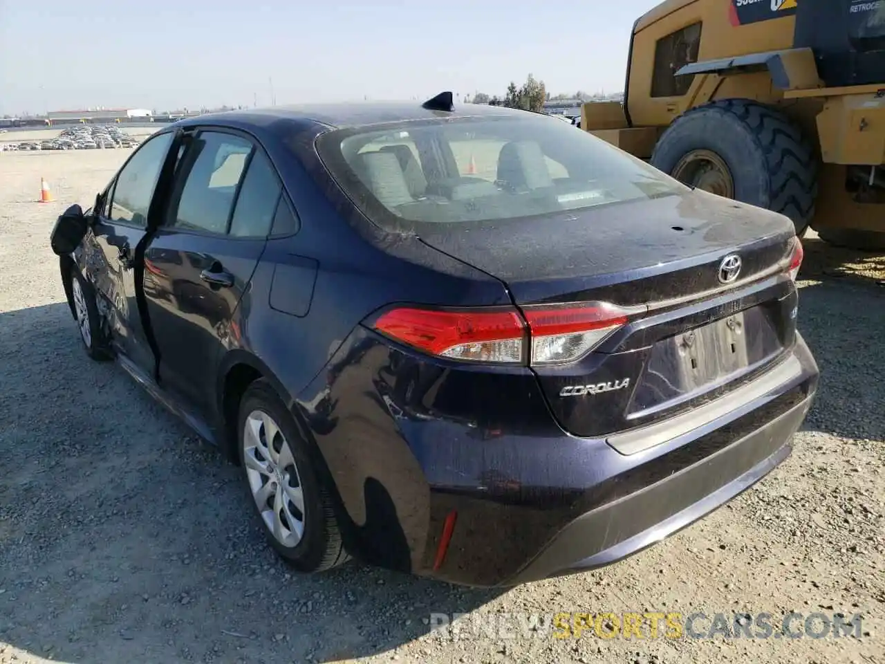 3 Photograph of a damaged car JTDEPRAE9LJ107479 TOYOTA COROLLA 2020