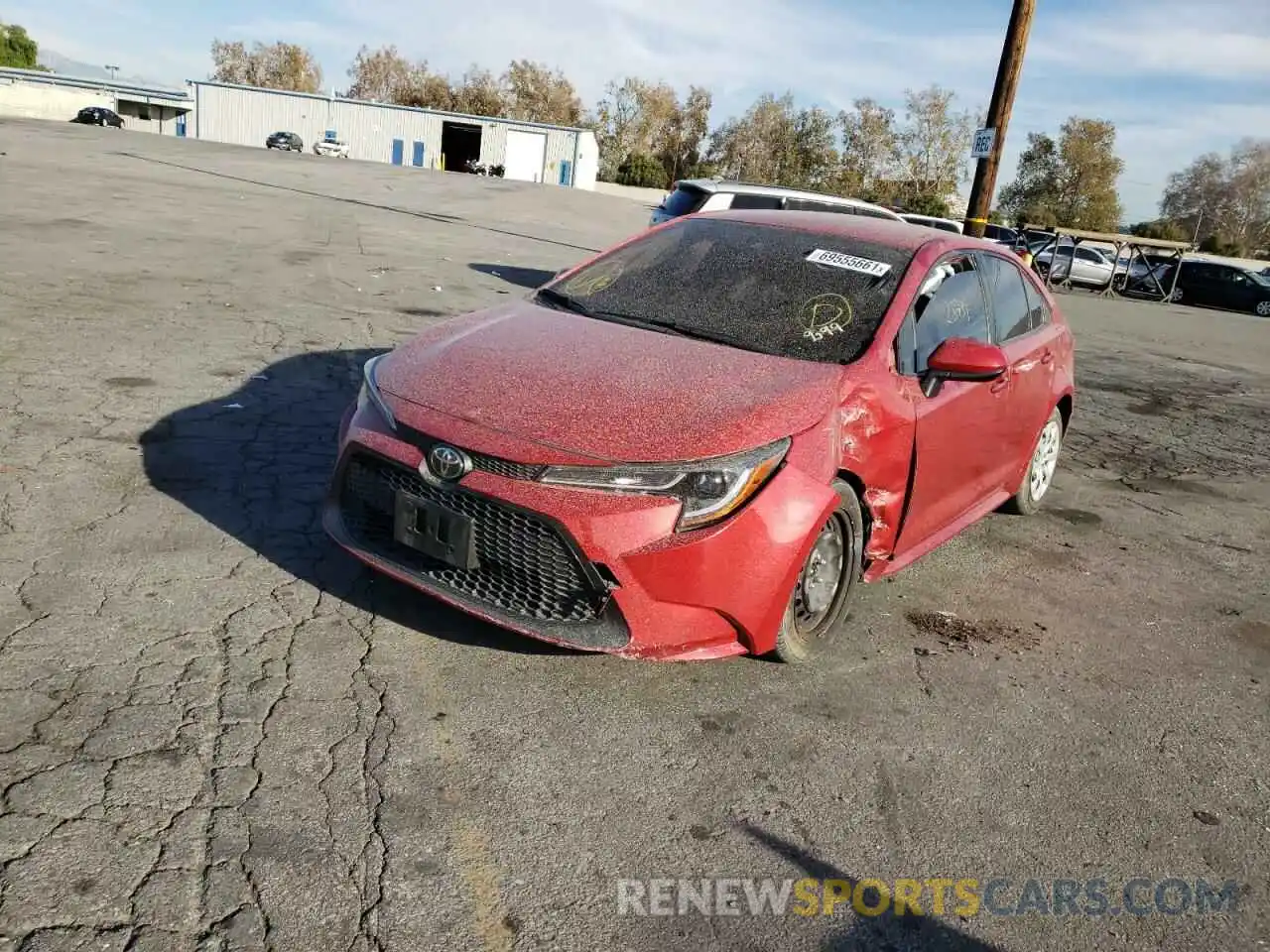 2 Photograph of a damaged car JTDEPRAE9LJ109099 TOYOTA COROLLA 2020