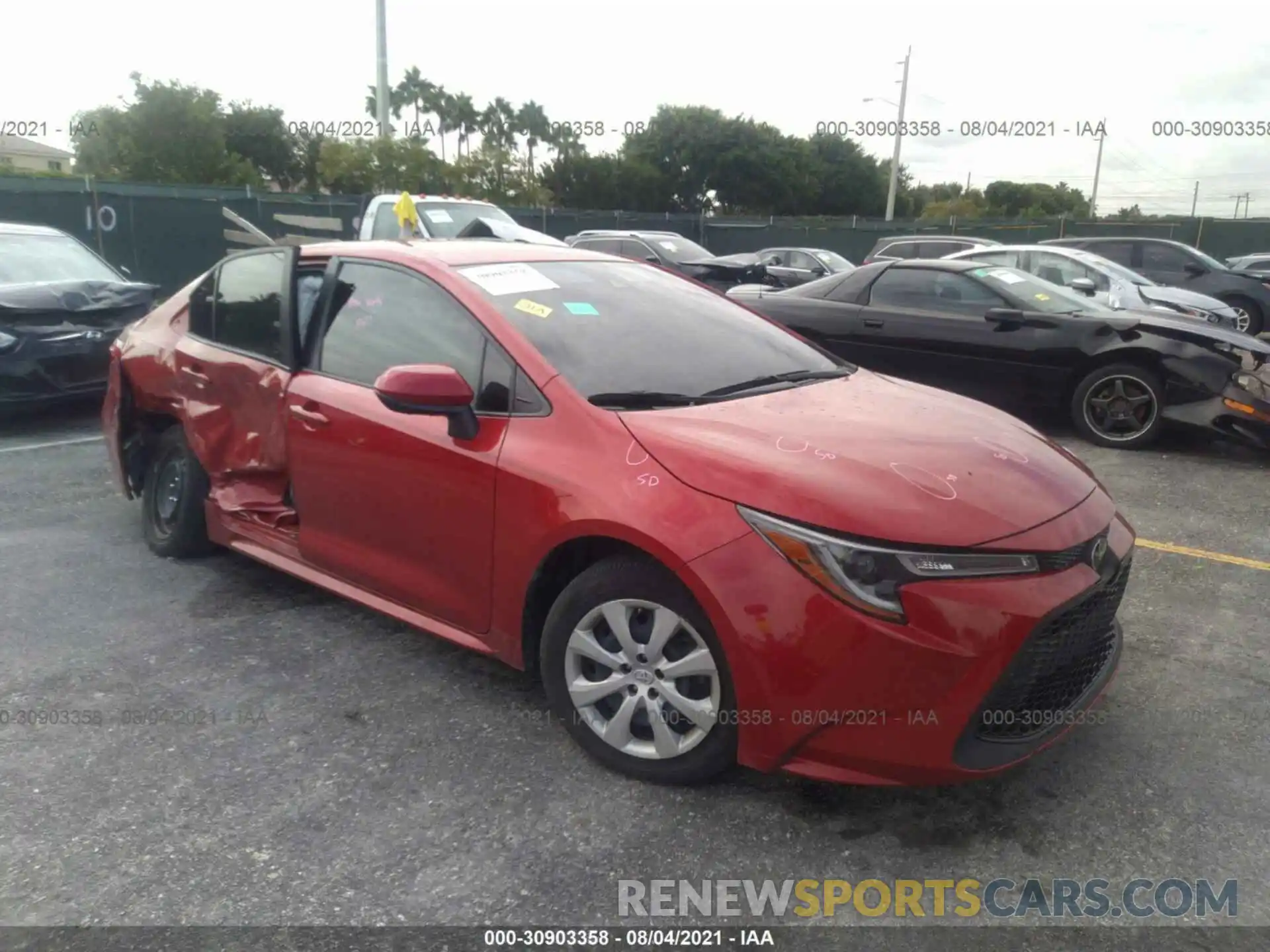 1 Photograph of a damaged car JTDEPRAE9LJ112262 TOYOTA COROLLA 2020