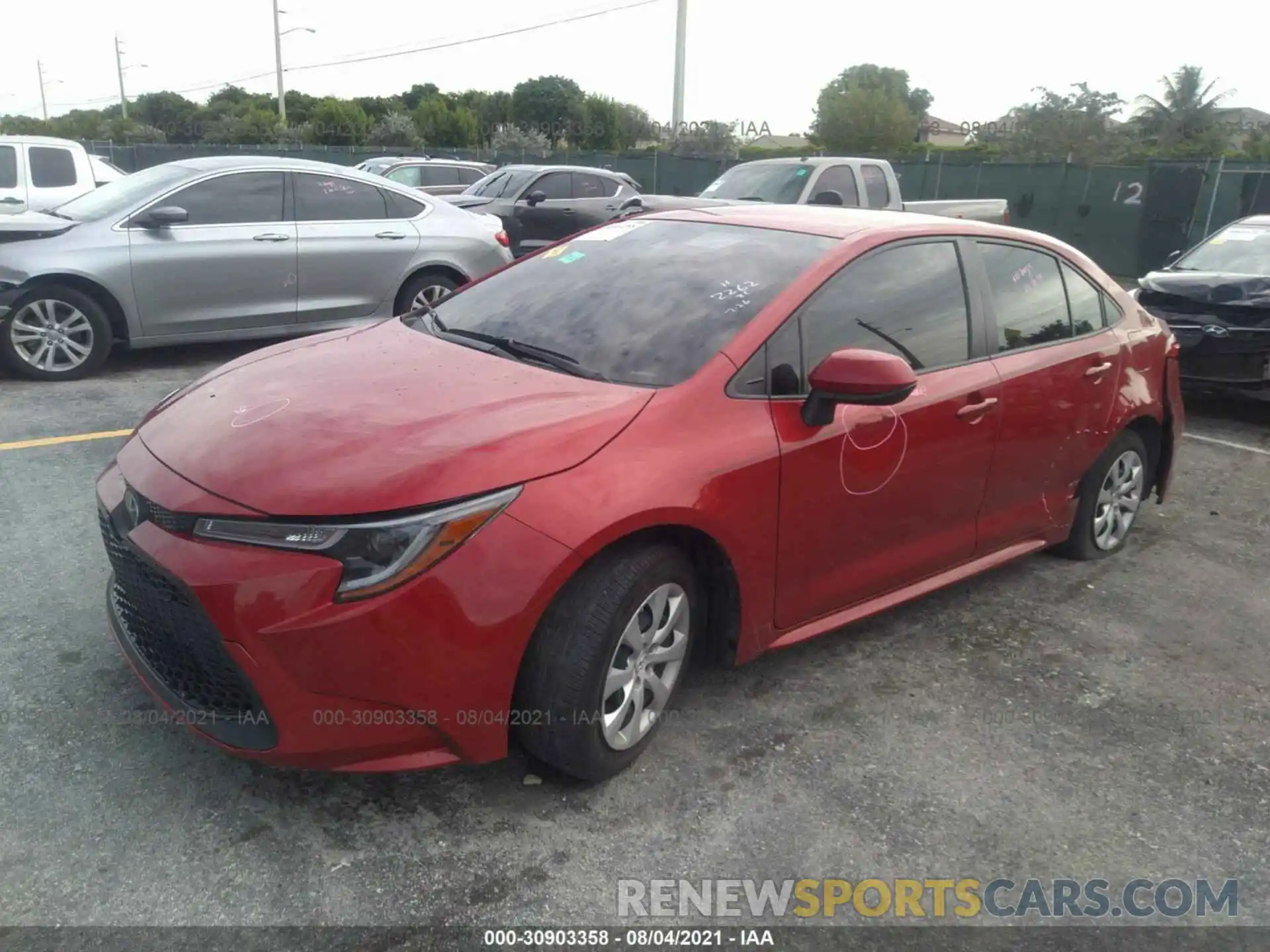 2 Photograph of a damaged car JTDEPRAE9LJ112262 TOYOTA COROLLA 2020