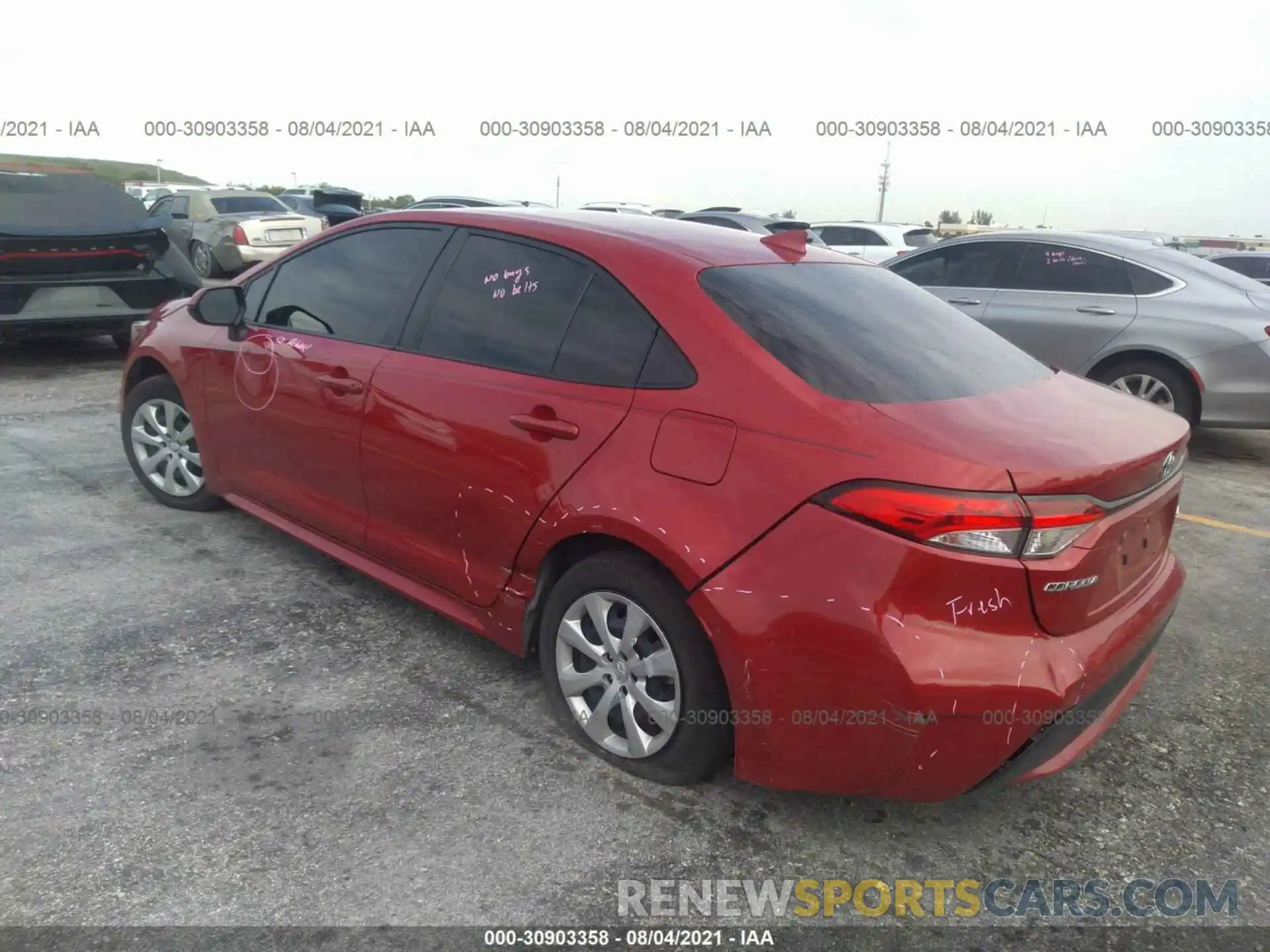 3 Photograph of a damaged car JTDEPRAE9LJ112262 TOYOTA COROLLA 2020