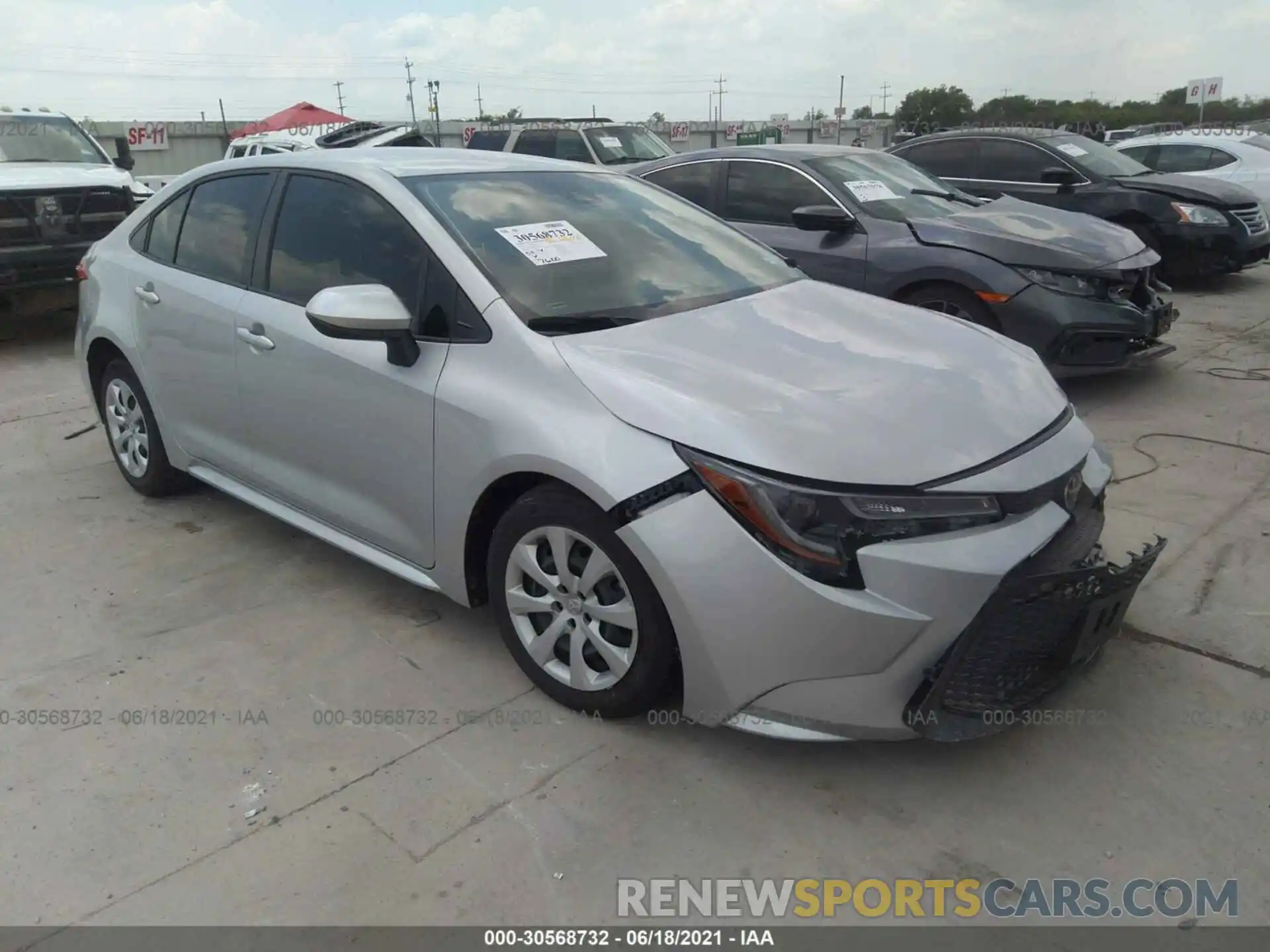 1 Photograph of a damaged car JTDEPRAE9LJ114206 TOYOTA COROLLA 2020