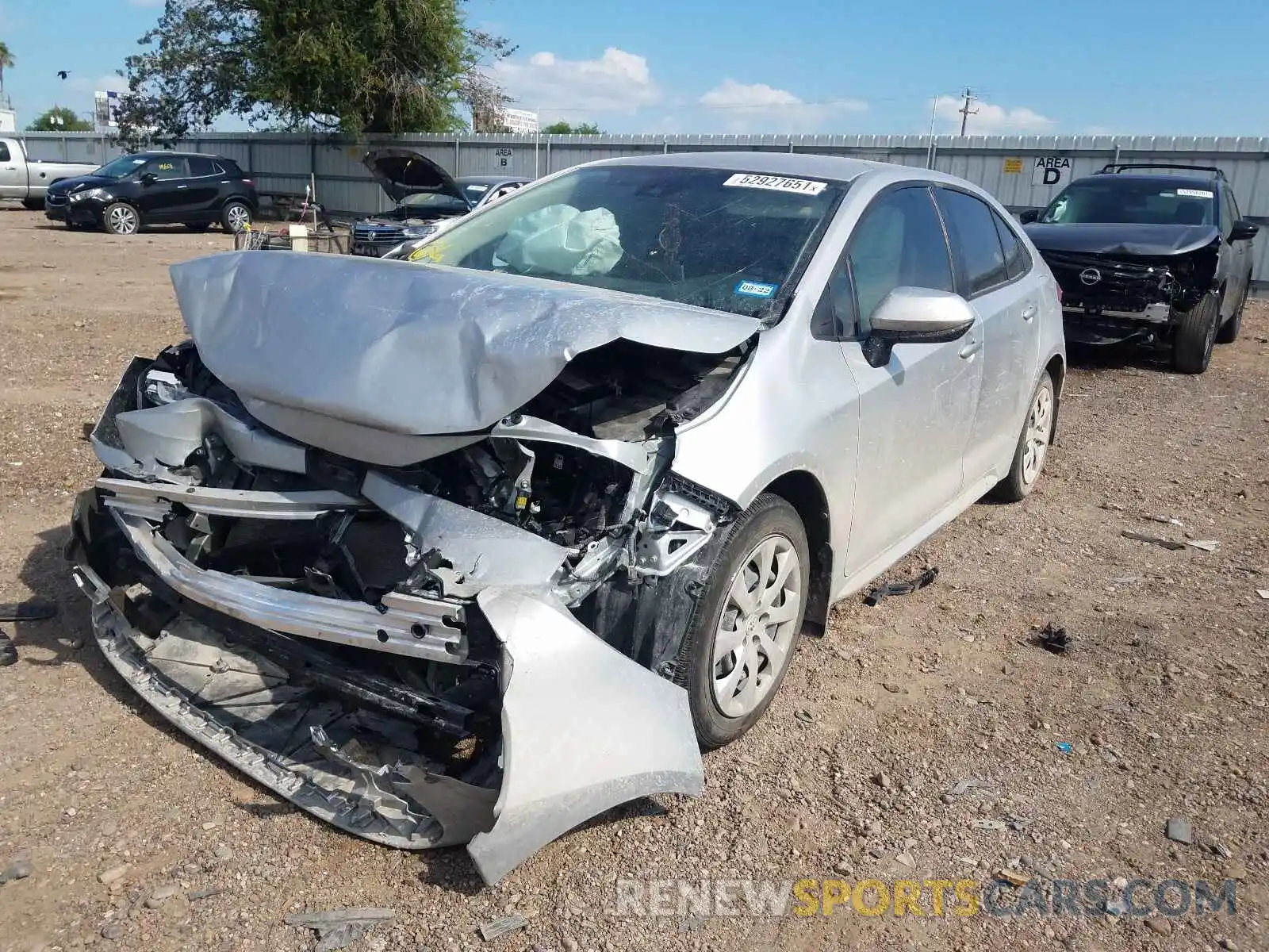 2 Photograph of a damaged car JTDEPRAE9LJ114464 TOYOTA COROLLA 2020