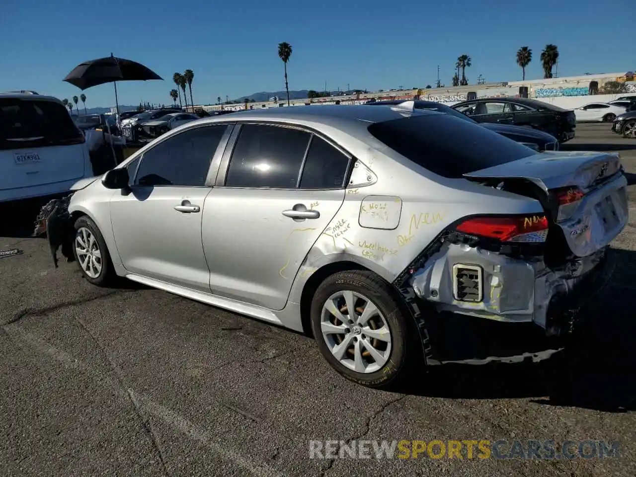 2 Photograph of a damaged car JTDEPRAEXLJ001283 TOYOTA COROLLA 2020