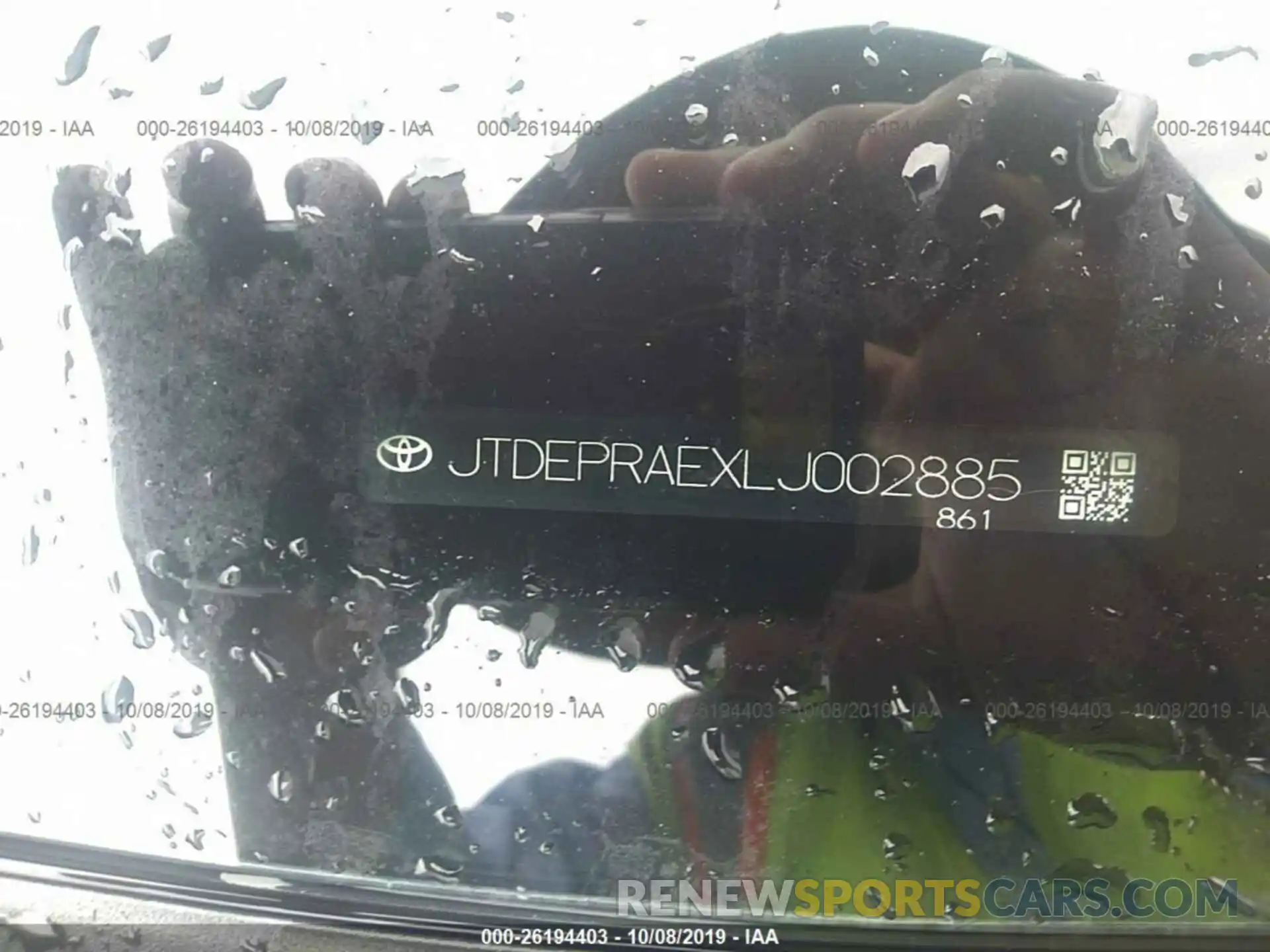 9 Photograph of a damaged car JTDEPRAEXLJ002885 TOYOTA COROLLA 2020