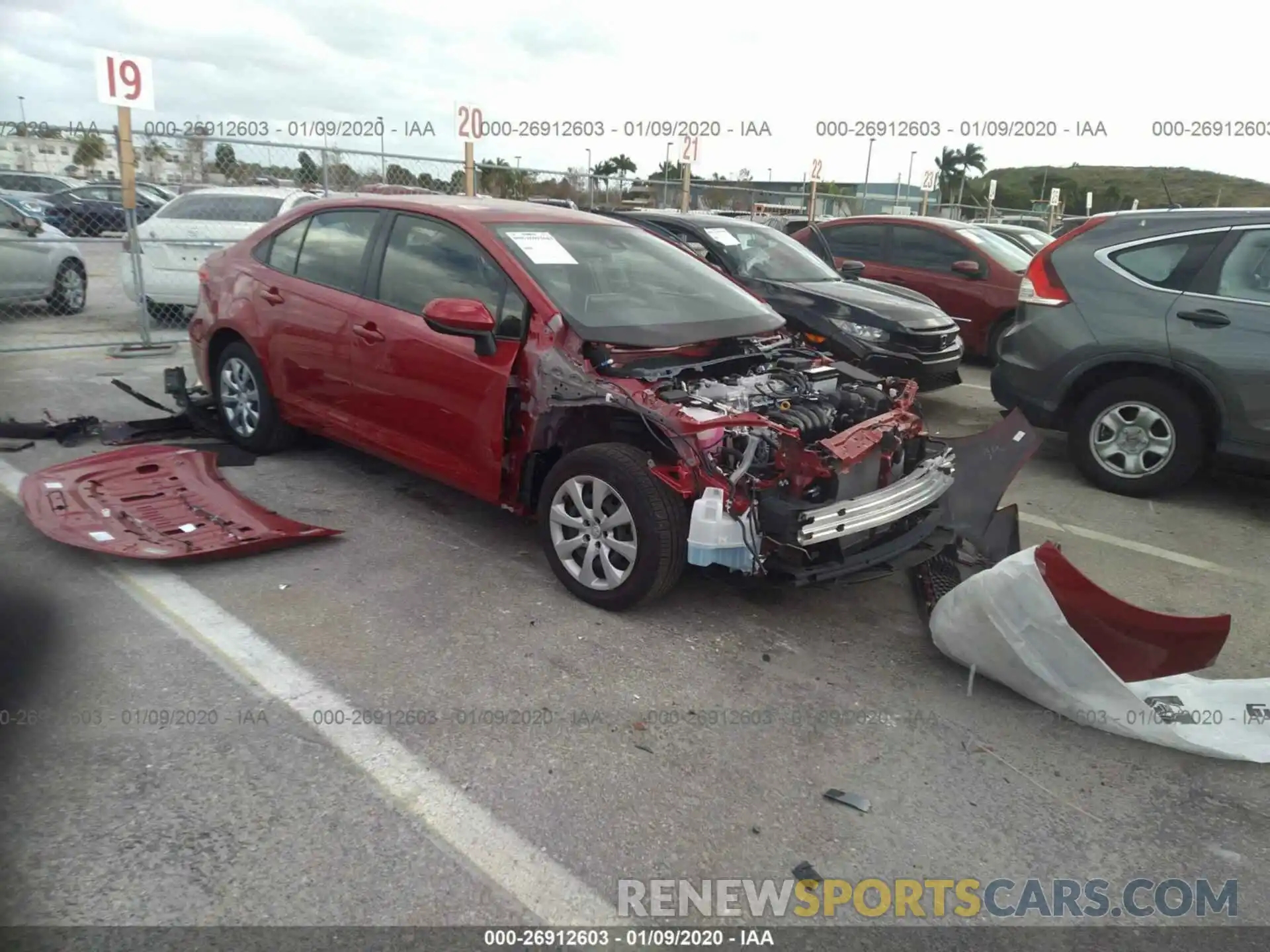 1 Photograph of a damaged car JTDEPRAEXLJ003373 TOYOTA COROLLA 2020