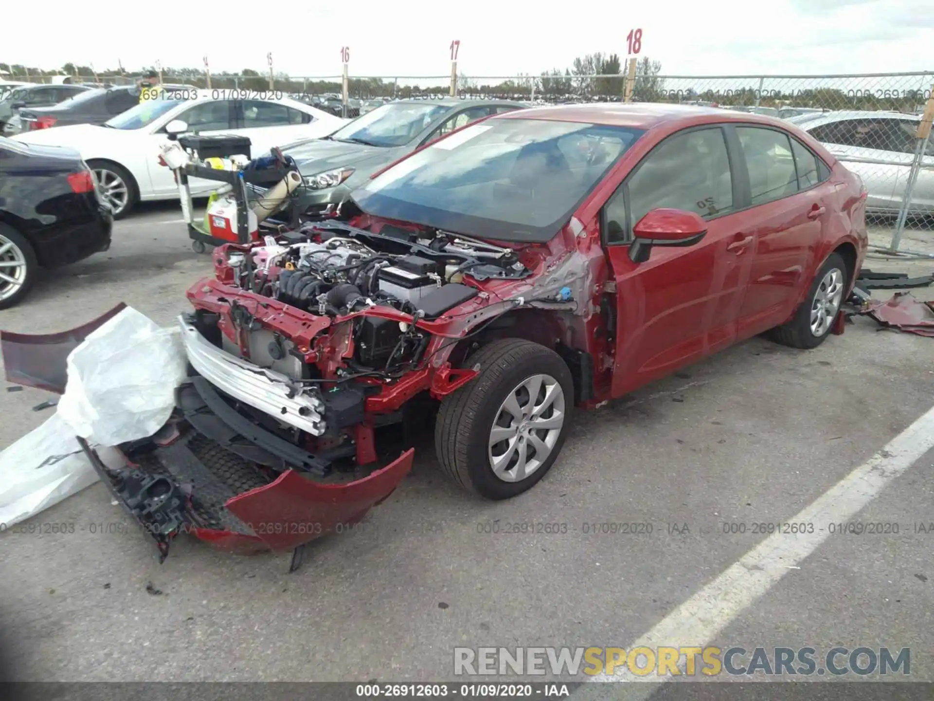 2 Photograph of a damaged car JTDEPRAEXLJ003373 TOYOTA COROLLA 2020