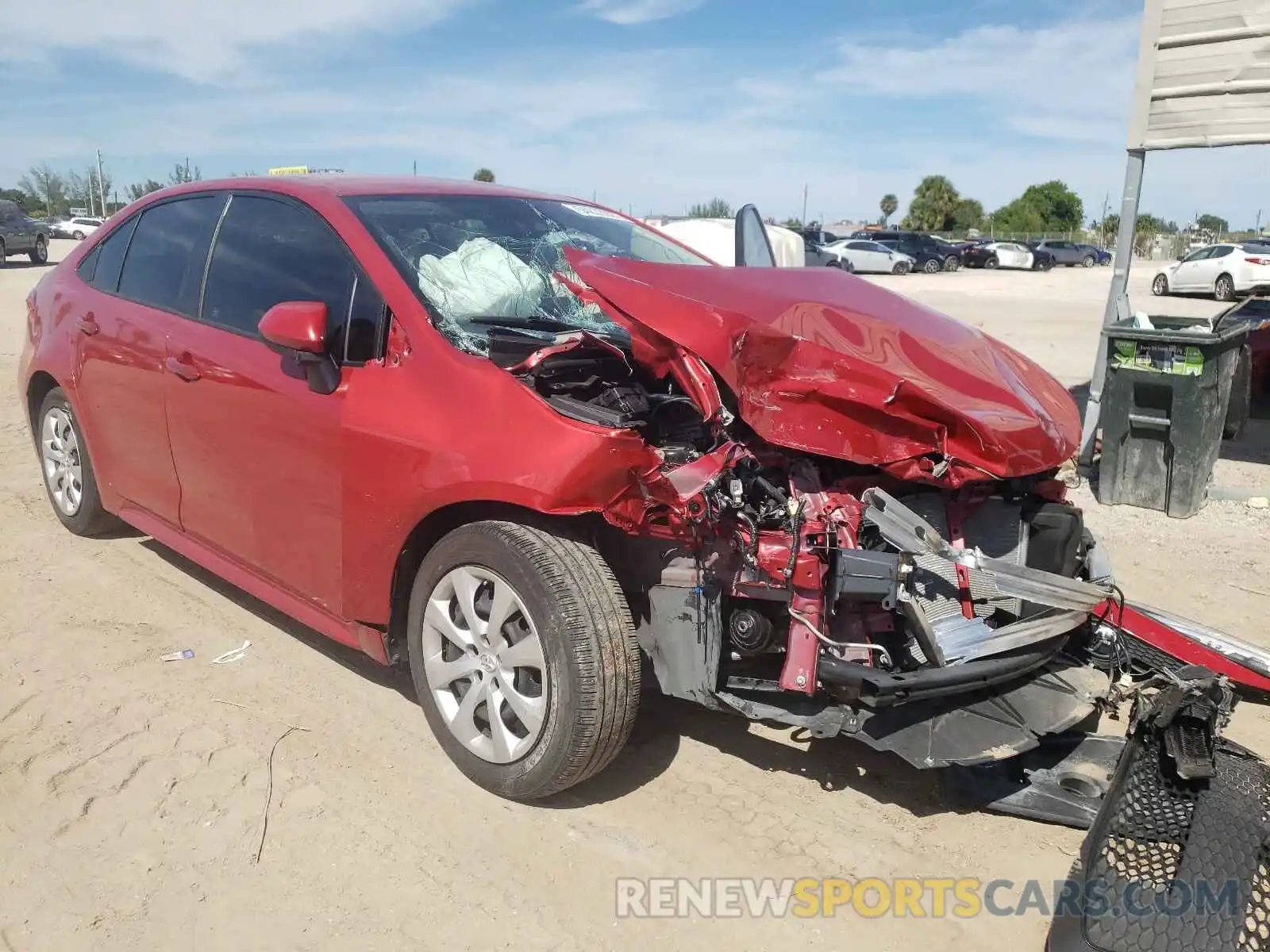 1 Photograph of a damaged car JTDEPRAEXLJ004555 TOYOTA COROLLA 2020