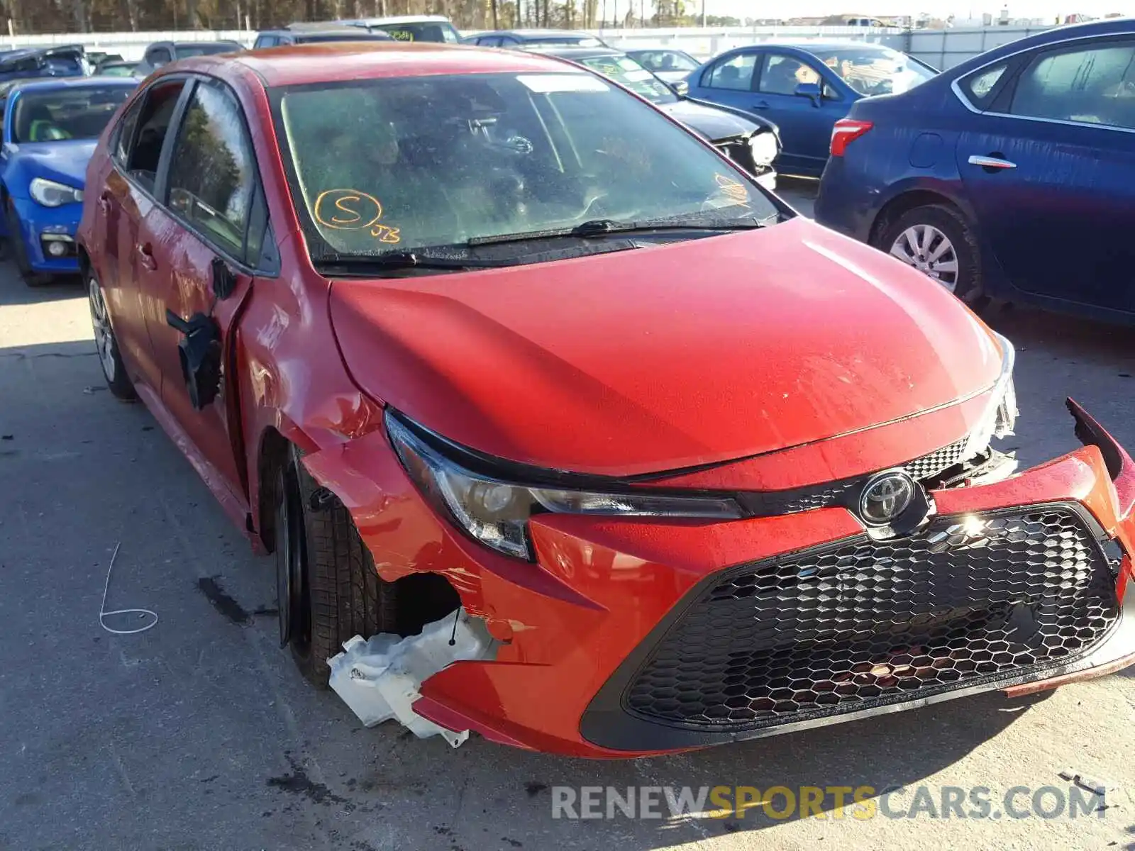 1 Photograph of a damaged car JTDEPRAEXLJ007813 TOYOTA COROLLA 2020