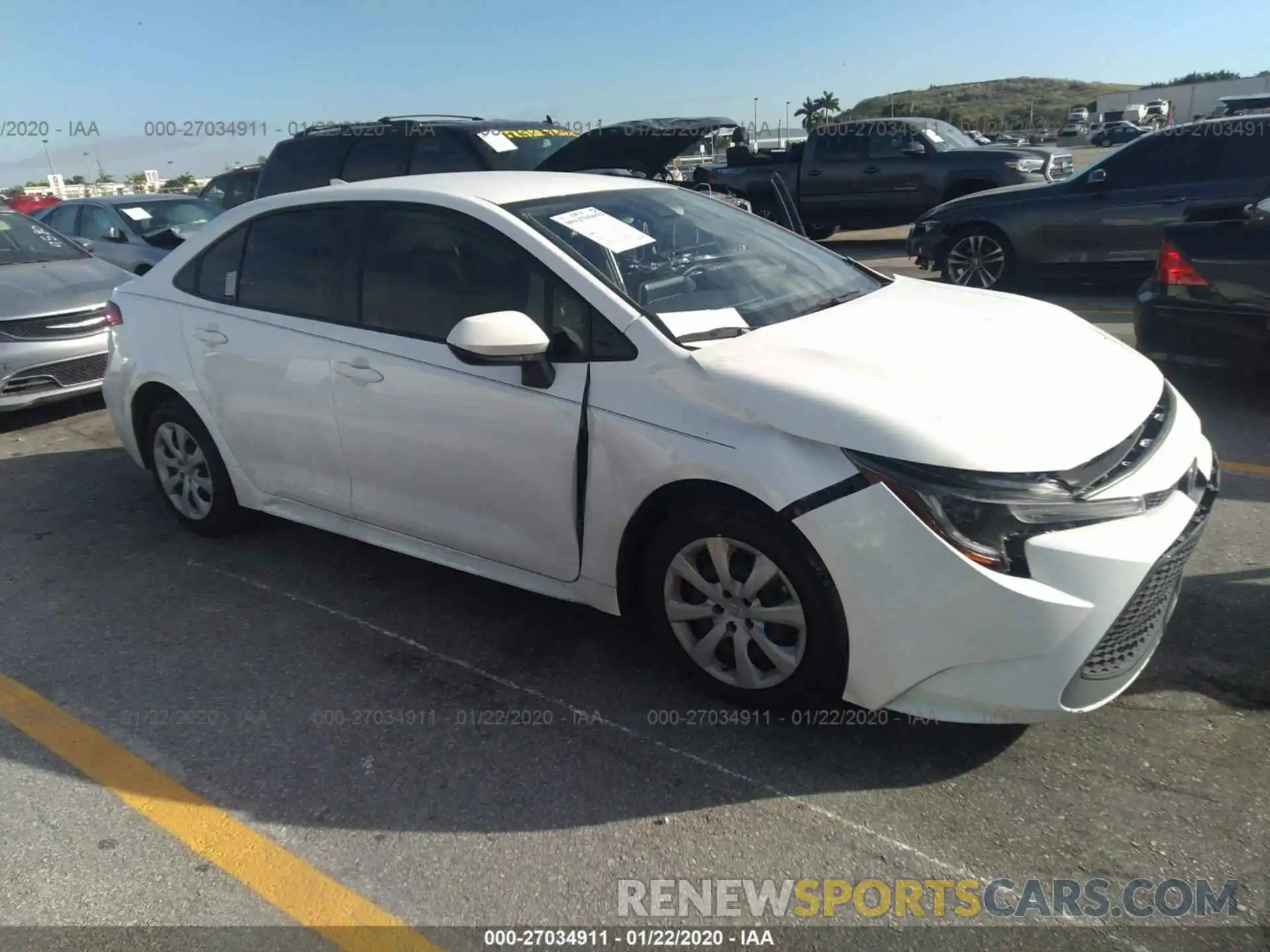 1 Photograph of a damaged car JTDEPRAEXLJ007889 TOYOTA COROLLA 2020