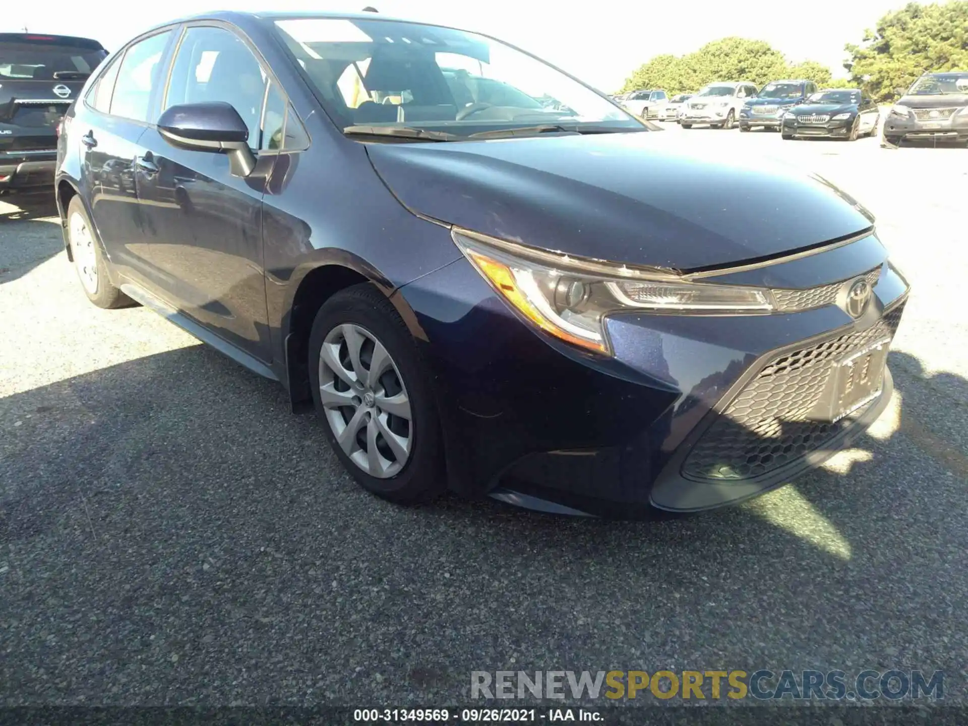 1 Photograph of a damaged car JTDEPRAEXLJ020092 TOYOTA COROLLA 2020