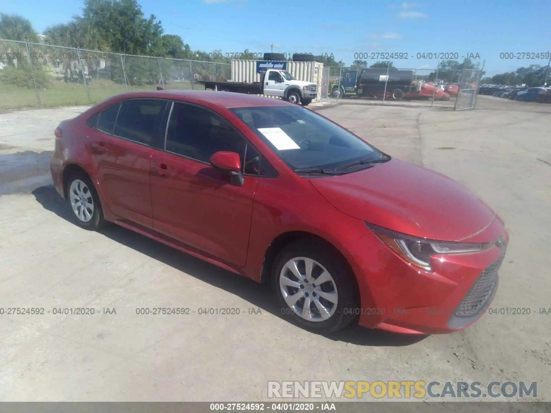 1 Photograph of a damaged car JTDEPRAEXLJ021274 TOYOTA COROLLA 2020