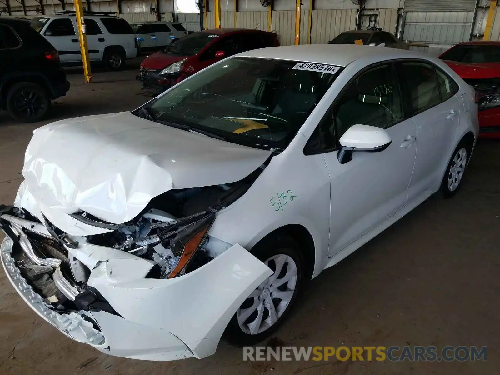 2 Photograph of a damaged car JTDEPRAEXLJ023509 TOYOTA COROLLA 2020