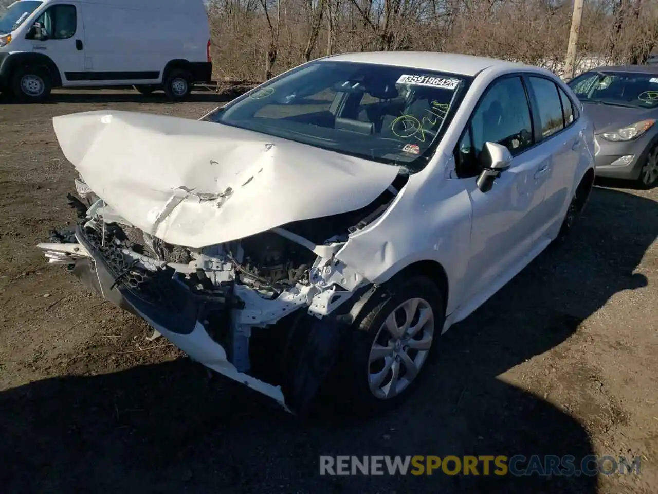 2 Photograph of a damaged car JTDEPRAEXLJ025289 TOYOTA COROLLA 2020