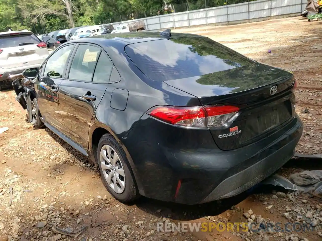 3 Photograph of a damaged car JTDEPRAEXLJ027625 TOYOTA COROLLA 2020