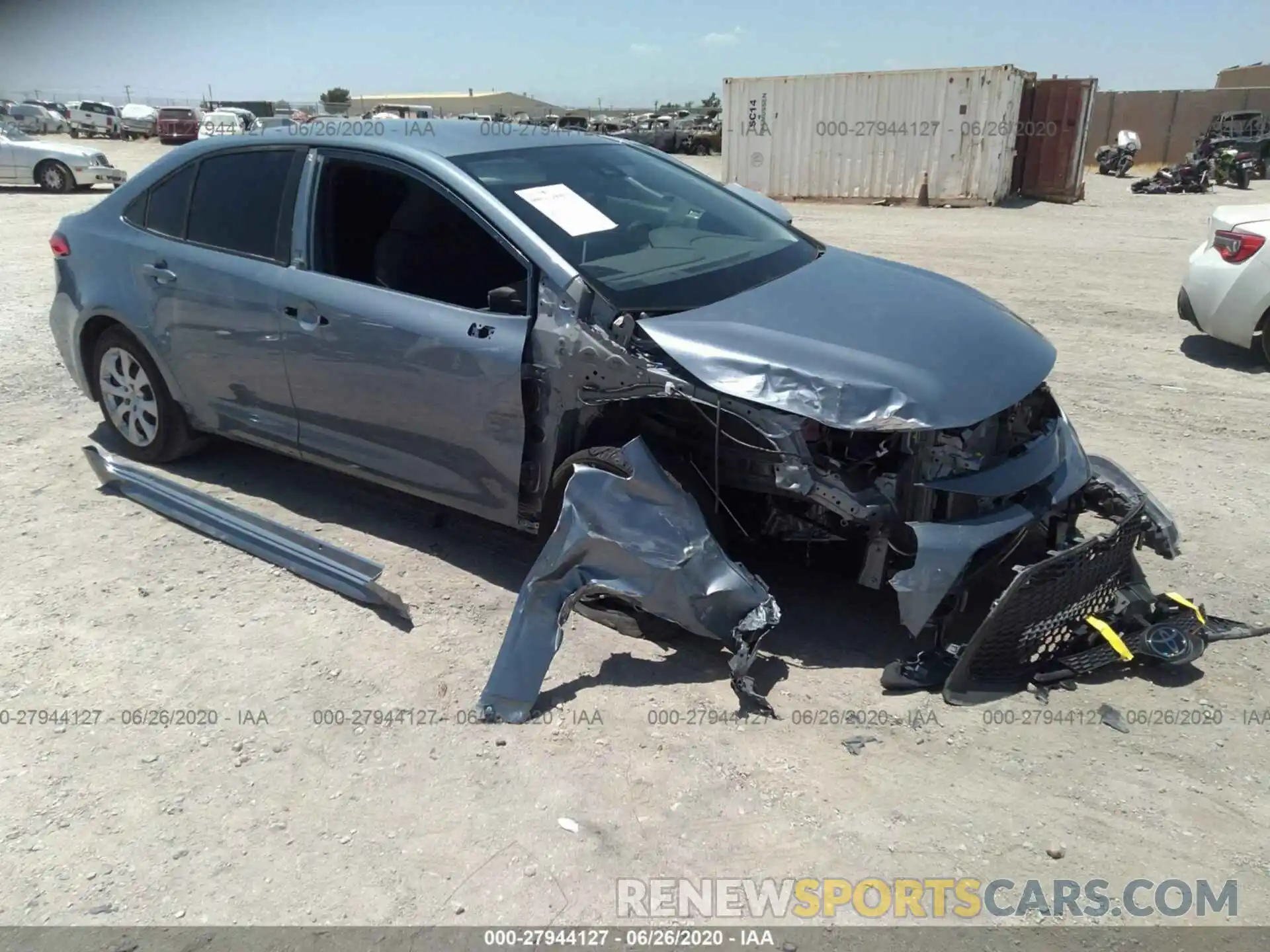 1 Photograph of a damaged car JTDEPRAEXLJ028077 TOYOTA COROLLA 2020