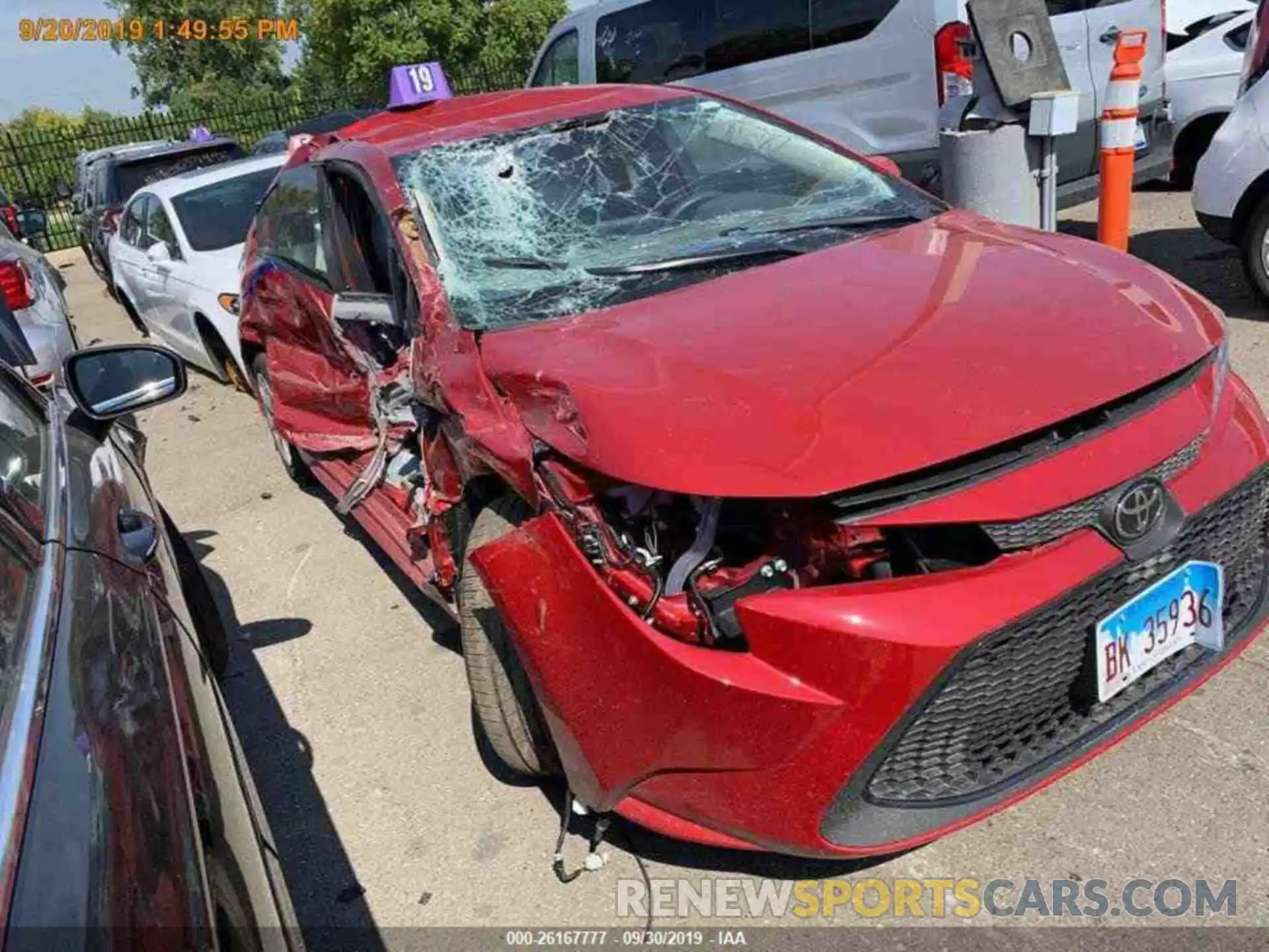 12 Photograph of a damaged car JTDEPRAEXLJ029830 TOYOTA COROLLA 2020