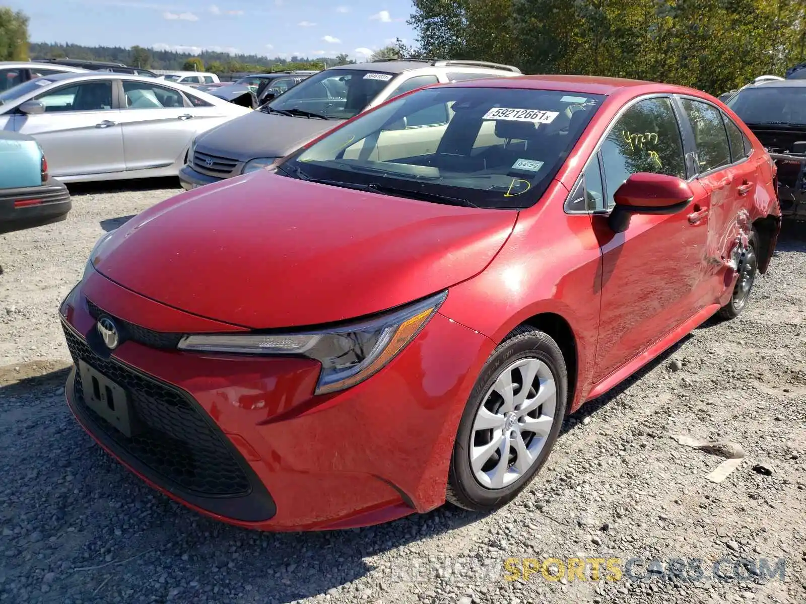 2 Photograph of a damaged car JTDEPRAEXLJ032579 TOYOTA COROLLA 2020