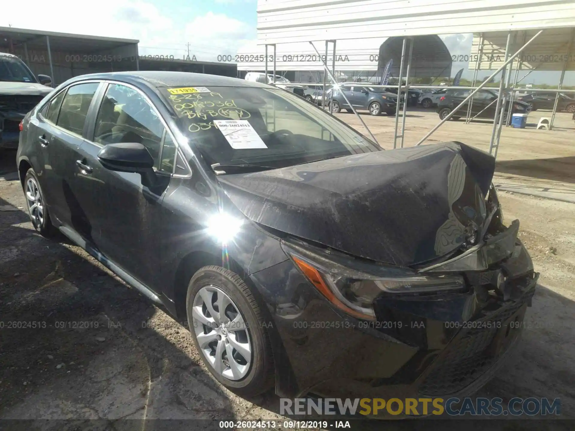 1 Photograph of a damaged car JTDEPRAEXLJ034591 TOYOTA COROLLA 2020