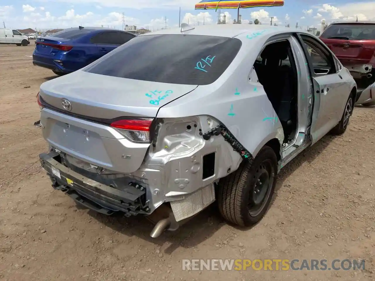 4 Photograph of a damaged car JTDEPRAEXLJ038513 TOYOTA COROLLA 2020