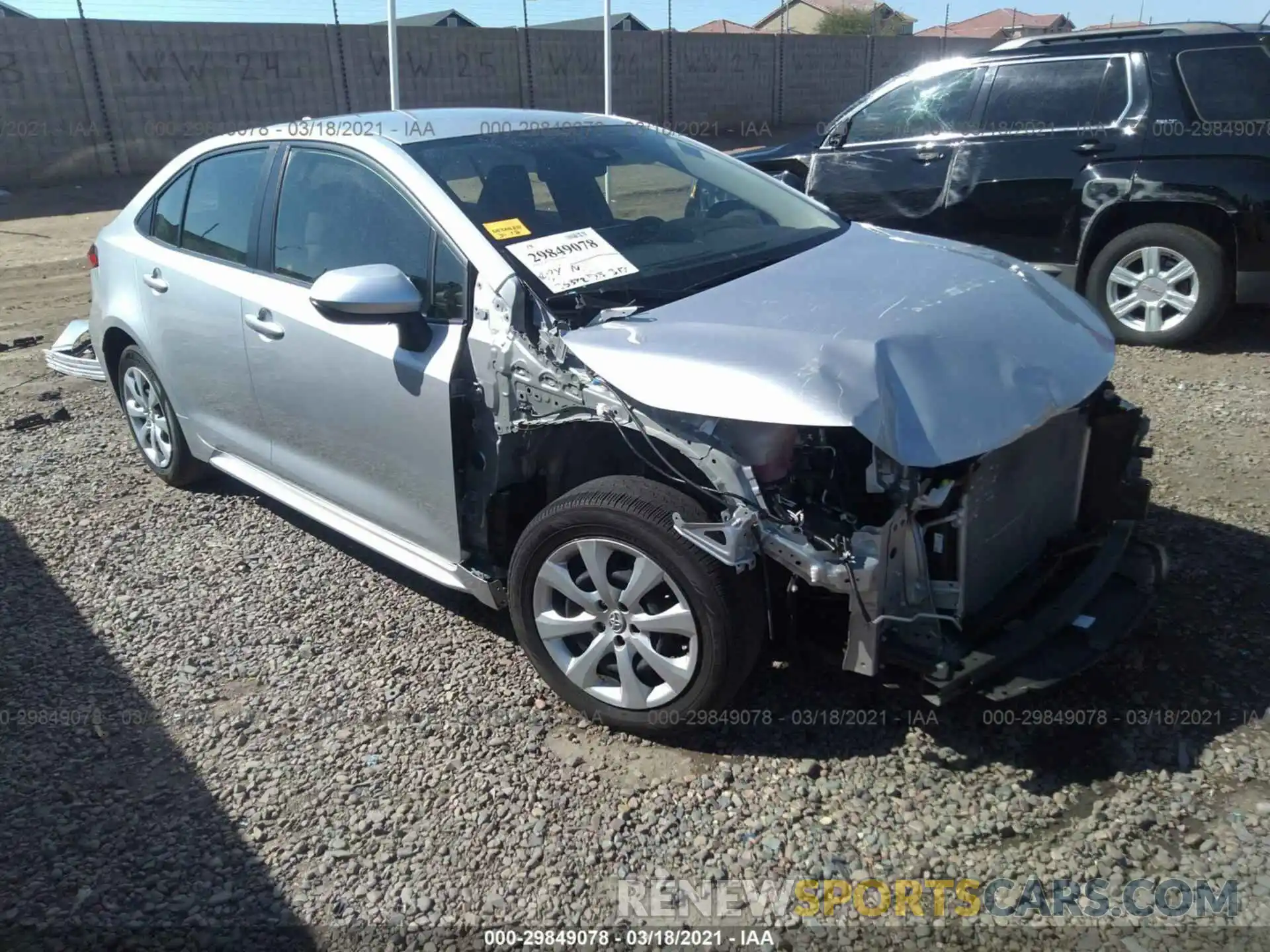 1 Photograph of a damaged car JTDEPRAEXLJ039094 TOYOTA COROLLA 2020