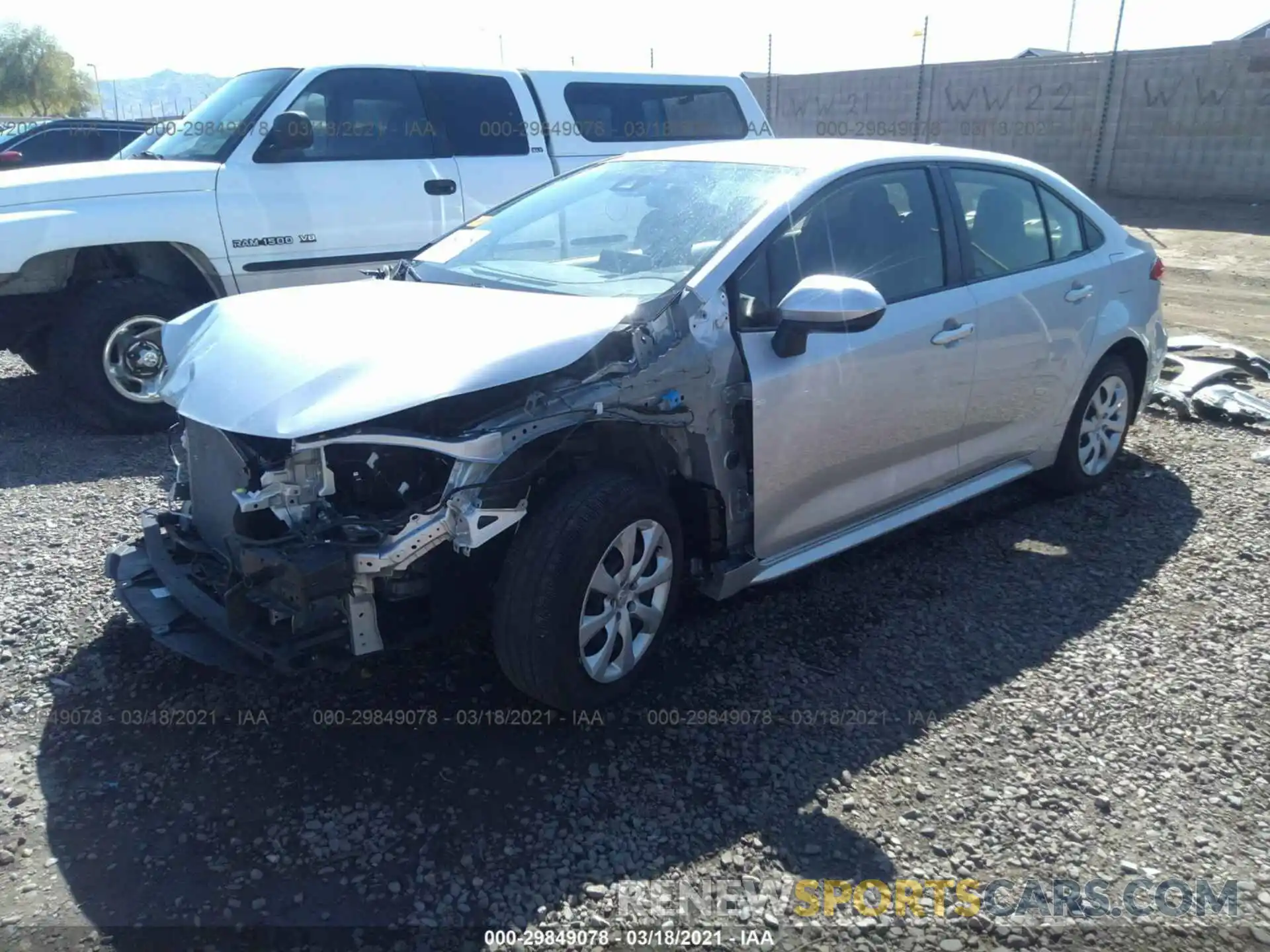 2 Photograph of a damaged car JTDEPRAEXLJ039094 TOYOTA COROLLA 2020