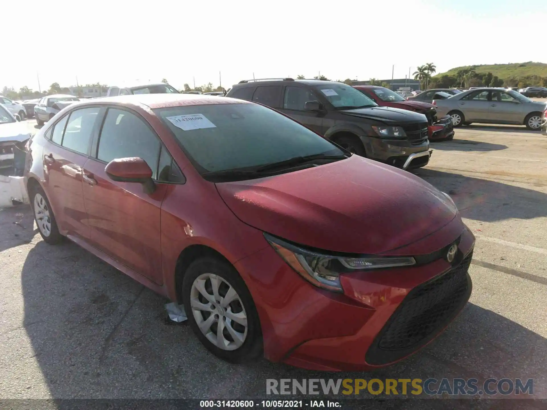 1 Photograph of a damaged car JTDEPRAEXLJ042934 TOYOTA COROLLA 2020