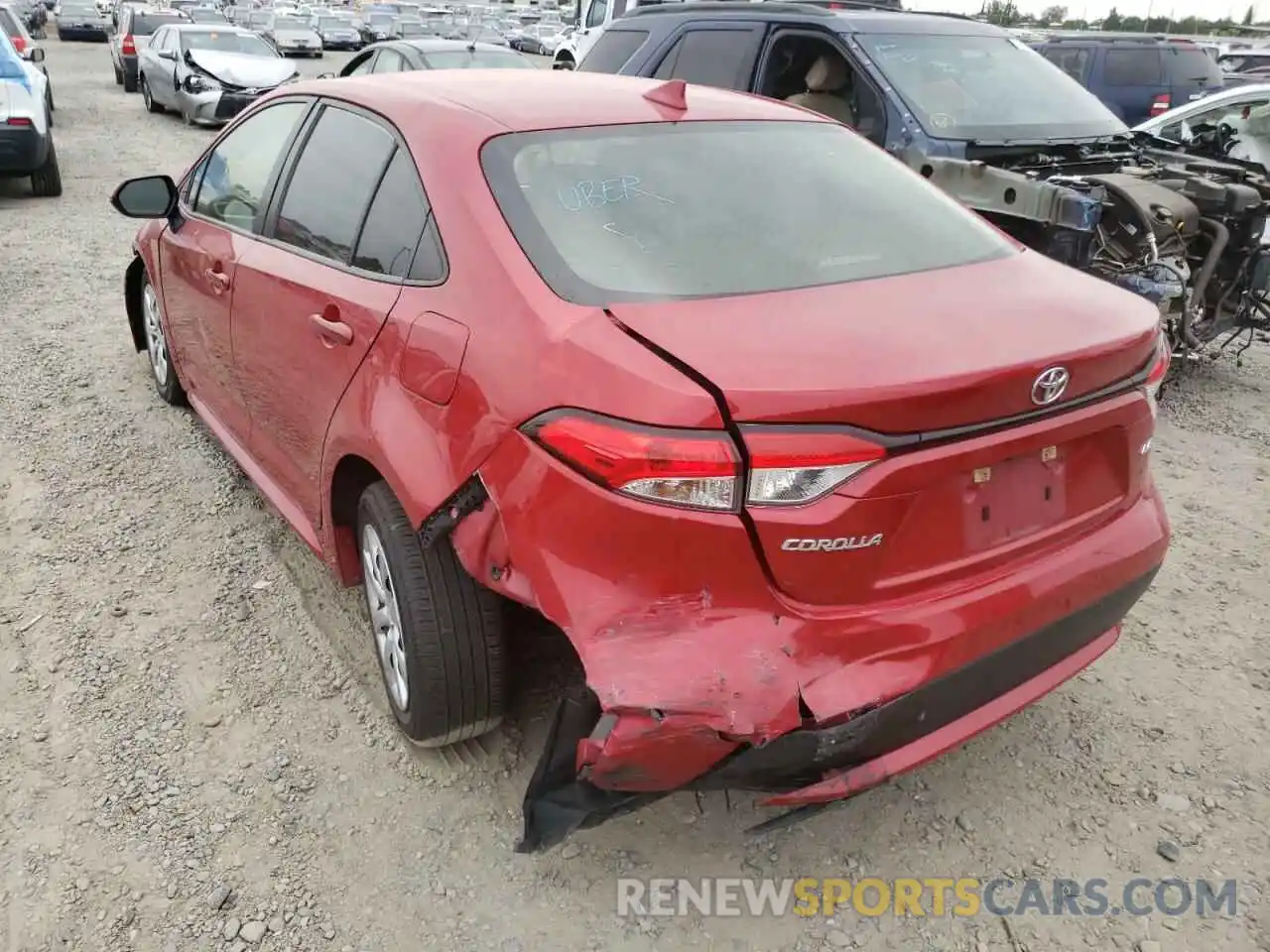 3 Photograph of a damaged car JTDEPRAEXLJ045235 TOYOTA COROLLA 2020