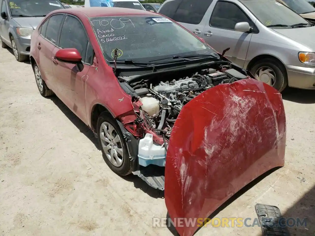 1 Photograph of a damaged car JTDEPRAEXLJ049334 TOYOTA COROLLA 2020