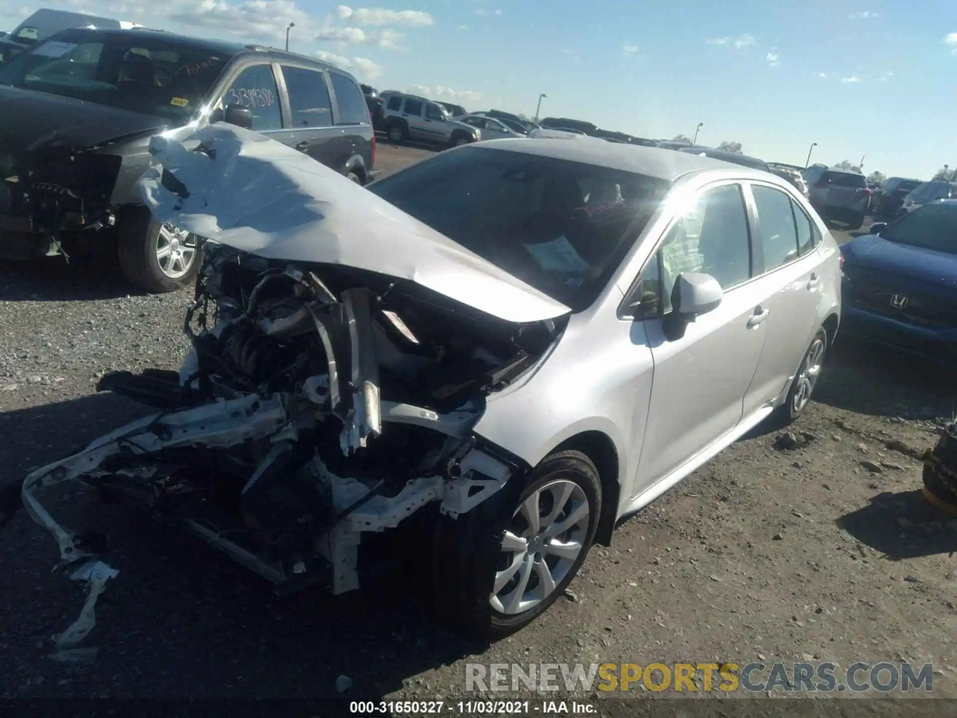 2 Photograph of a damaged car JTDEPRAEXLJ052394 TOYOTA COROLLA 2020